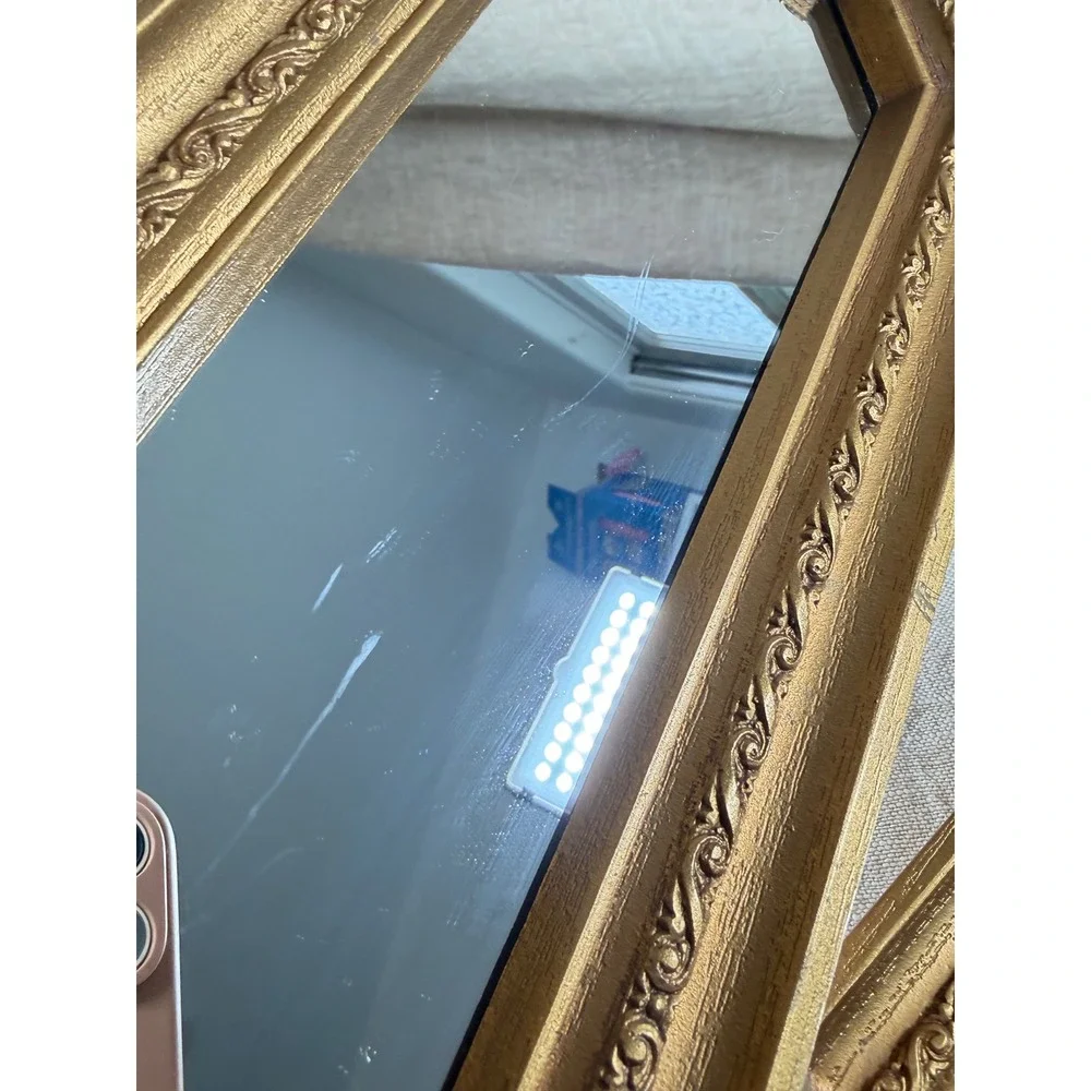 Vintage Gold Octagon Wall Mirrors, Pair of Hollywood Regency Accent Mirrors